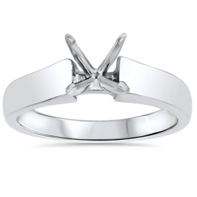 Pompeii3 Cathedral Semi Mount Engagement Ring 14 Karat White Gold Setting