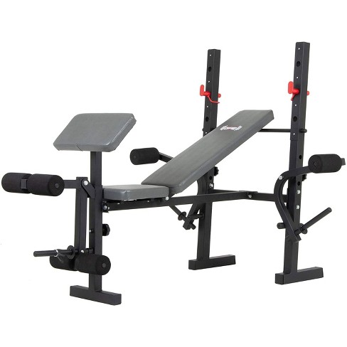 Soozier Adjustable Weight Bench Folding Lifting Stand with Flat Incline Fitness Bench Body Workout Strength Training Multi-Station Black 