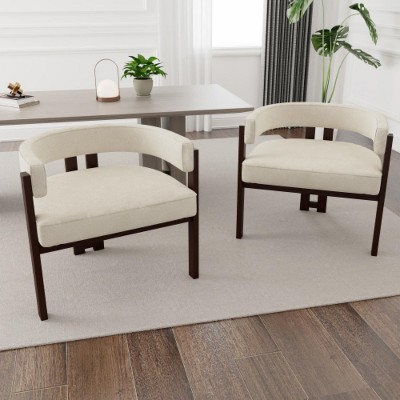 ORRD Modern Upholstered Armchairs, Set of 2 (Beige) Ideal for Dining Room, Living Room or Bedroom