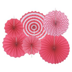 Unique Bargains Hanging Paper Fans Party Set Decoration with Clips 12 Pcs - 1 of 4