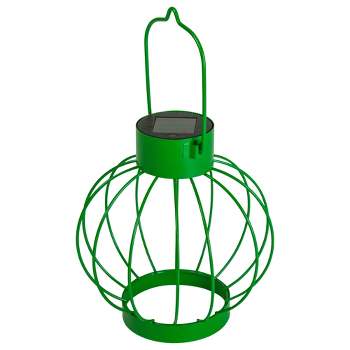 Northlight 6.5" Green Outdoor Hanging LED Solar Lantern with Handle