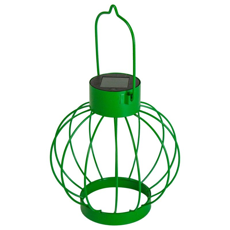Northlight 6.5" Green Outdoor Hanging LED Solar Lantern with Handle, 1 of 6