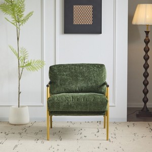 Christopher Knight Home Varsts Modern Wood and Metal Upholstered Accent Chair - 1 of 4