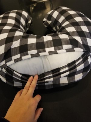 The Peanutshell Nursing Pillow For Breastfeeding Black And White Buffalo Plaid Target