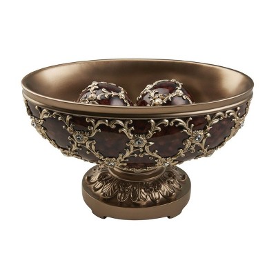 OK Lighting 8.25"H Curvae Decorative Bowl with Spheres