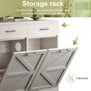 LunaLulinlk White Tilt and Pull Trash Can Cabinet with 2 Drawers, Deodorized, Holds 2x10 Gallons of Trash - 4 of 4