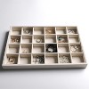 Set of 2 Stackable Velvet Jewelry Trays, Drawer Organizer Inserts for Earrings, Bracelets & Necklaces, Beige - 4 of 4