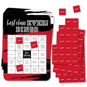 Big Dot of Happiness Reunited Red - Find the Classmate Bingo Cards and Markers - School Class Reunion Party Bingo Game - Set of 18 - 1 of 4