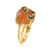 Ross-Simons Carnelian and Black Enamel Bat Ring in 18kt Gold Over Sterling - 3 of 4