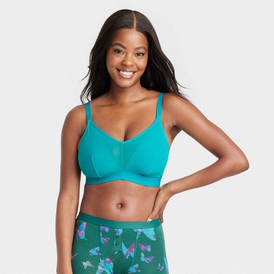 All.you.lively Women's Floral Print Busty Mesh Trim Bralette - Turquoise  Green 1 : Target