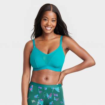 All.you.lively Women's Busty Mesh Trim Bralette - Clematis Blue 1