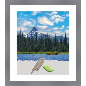 20"x24" Matted to 16"x20" Opening Size Edwin Wood Picture Frame Art Gray - Amanti Art: Modern Style, Acrylic Glazing, Wall Mount - 1 of 4