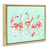 Stupell Industries Silly Flamingos Toilet Paper Rolls Bathroom Illustration Floating Frame Canvas Art, Gold, 21" x 17" - 2 of 4