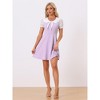INSPIRE CHIC Women's Bowtie Neck Contrast Color A-Line Doll Collar Dress - 3 of 4