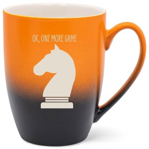 100 North Chess Knight 10 Ounce Orange and Black Two Toned Ombre, Comfortably Fits Your Hands, Ceramic Tea Coffee Cup Mug, Ok, One More Game - 1 of 1