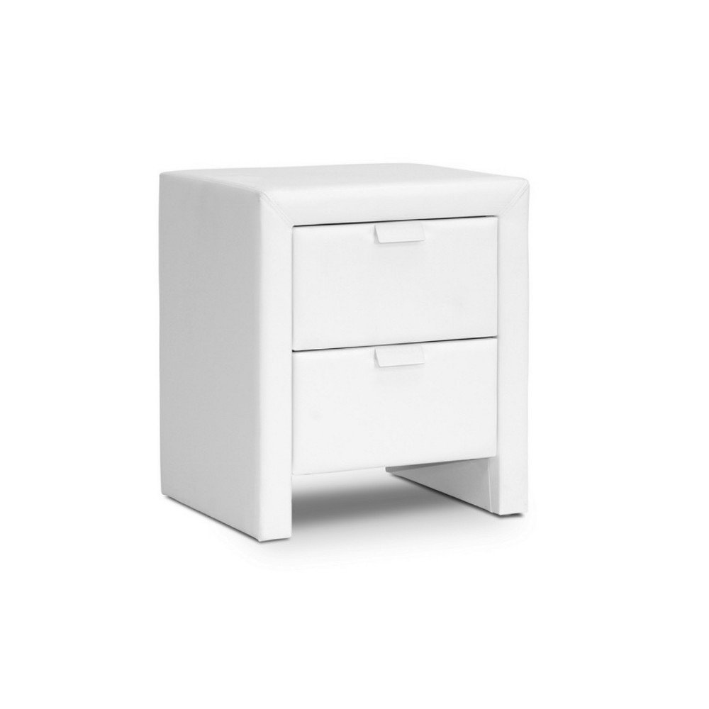 Photos - Storage Сabinet Frey Upholstered Modern Nightstand White - Baxton Studio