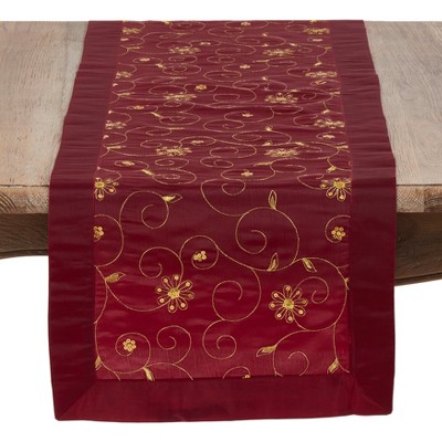 Saro Lifestyle Embroidered And Sequined Holiday Runner