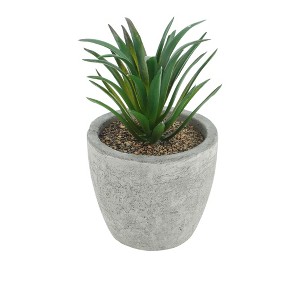 Unique Bargains Artificial Plants Mini Sword Grass in Pulp Plastic Green 2.76"x2.76"x3.94" 1 Pcs - 1 of 4