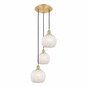 White Mouchette - 3 Light Cord Hung Multi Pendant In Modern Style-36 Inches Tall and 14.5 Inches Wide - 1 of 1