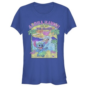 Juniors Womens Lilo & Stitch Aloha Hawaii Come Visit the Islands T-Shirt - 1 of 4