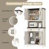 Tall Farmhouse Storage Cabinet, 6 Tier Kitchen Pantry Organize, Microwave Stand - 3 of 4