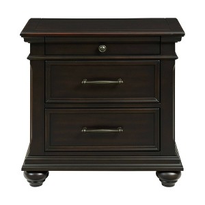 Brooks 3 Drawer Nightstand with USB Ports Black - Picket House Furnishings: Bedroom Storage, Felt-Lined Drawer - 1 of 4