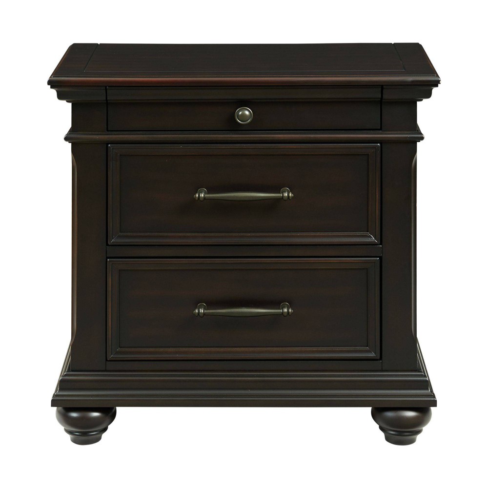 Photos - Storage Сabinet Brooks 3 Drawer Nightstand with USB Ports Black - Picket House Furnishings