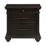 Brooks 3 Drawer Nightstand with USB Ports Black - Picket House Furnishings