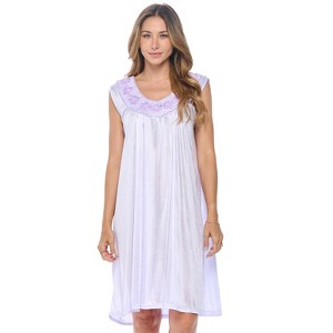 Casual Nights Women's Sleeveless Flower Satin Nightgown - 1 of 4
