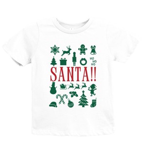 Santa Christmas Icons - Youth Short Sleeve Graphic T-Shirt and Toddler Short Sleeve Graphic T-Shirt - 1 of 3
