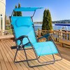 Tangkula Recling Zero Gravity Chair with Drink Tray & Sunshade, Blue - 2 of 4