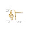 Black Bow Jewelry Kids Diamond-cut Treble Clef Post Earrings in 14k Yellow Gold - 4 of 4