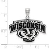 Black Bow Jewelry Sterling Silver Wisconsin Badgers NCAA Large Pendant - 2 of 3