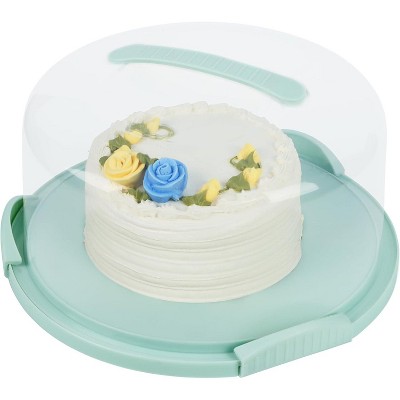 Extra Large Cake Carrier with Server, Holds 12 Inch 3-Layer Cake, Clear Dome Lid, Transport for Pies and Desserts