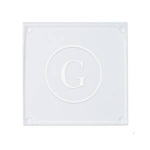 Personalization Mall Classic Celebrations Engraved Initial Glass Coaster - 1 of 1