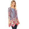 Women's Paisley and Animal Print Scoop Neck Marlene Tunic - White Mark - 2 of 3