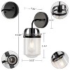 MaseiKar 1-Light with Clear Glass Shade, Modern Sconce, Industrial Indoor Light Fixture for Bathroom Living Room Bedroom Over Kitchen Sink, No Bulb - 2 of 4