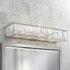 Possini Euro Design Crystal Columns Modern Wall Light Chrome 30" Light Bar Fixture for Bedroom Bathroom Vanity Reading Living Room Hallway House Home - 2 of 4