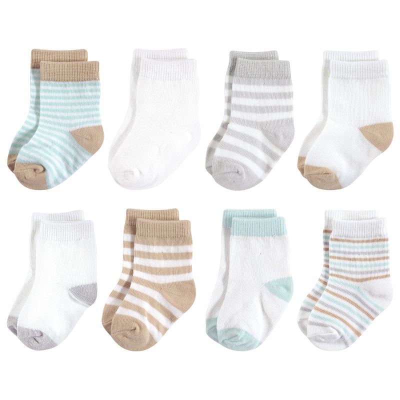 Touched by Nature Baby Unisex Organic Cotton Socks, Neutral Mint, 1 of 3