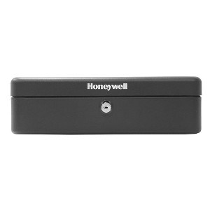 Honeywell Steel Tiered Tray Cash Box: Black Key Lock Safe, Small Lockbox, No Assembly Required - 1 of 3