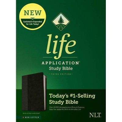 NLT Life Application Study Bible, Third Edition (Leatherlike, Black/Onyx, Red Letter) - (Leather Bound)