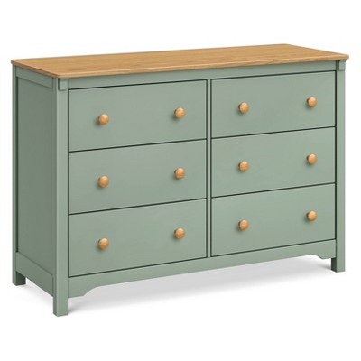 DaVinci Shea 6-Drawer Dresser - Light Sage and Honey