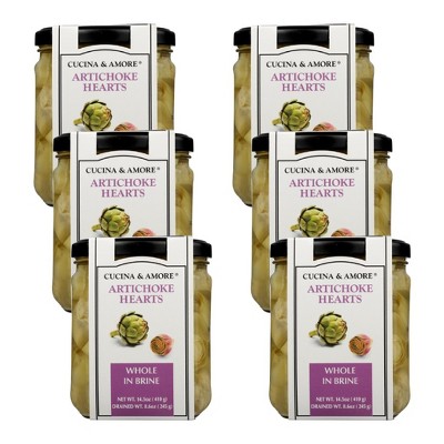 Cucina & Amore Artichoke Hearts Whole in Brine - Case of 6/14.5 oz