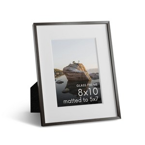 Haus and Hues Brushed Metal Frame with Real Glass, Gray/Bronze - 1 of 3