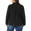 Agnes Orinda Women's Plus Size V Neck Long Sleeve Classic Fit Business Office Button Down Shirts - 4 of 4