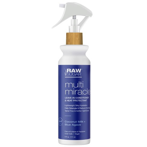 Raw Sugar Coconut Milk And Blue Agave Multi-miracle Leave-in Heat Protectant  & Conditioner - 6 Fl Oz : Target