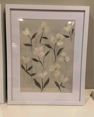 8 X 10 Sketch Flowers Framed Wall Canvas Tan - Threshold™ : Target