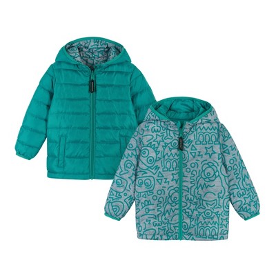 Andy & Evan  Kids  Aqua Monsters Reversible Puffer