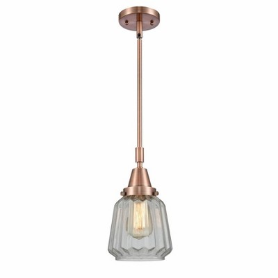 Chatham - 1 Light Stem Hung Mini Pendant In Art Deco Style-9.13 Inches Tall and 7 Inches Wide