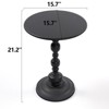 TiramisuBest Vintage Metal Round Coffee Table End Table Frost Black Accent Table Small Space Sofa Side Indoor Outdoor 15.7" Easy Assembly - 3 of 4